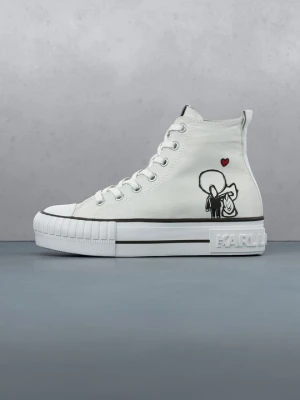 Sneakersy wysokie KARL LAGERFELD biały