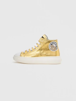 Sneakersy wysokie MOSCHINO metaliczna czerń