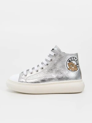 Sneakersy wysokie MOSCHINO srebrny
