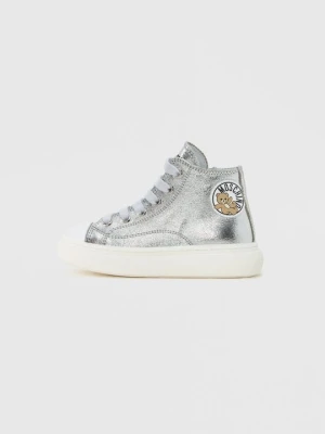 Sneakersy wysokie MOSCHINO srebrny