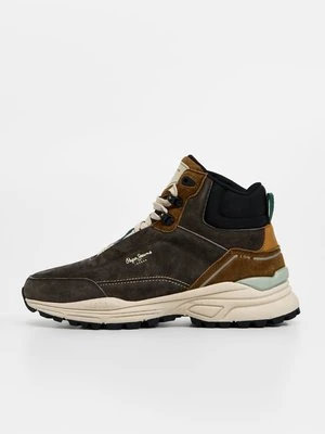 Sneakersy wysokie Pepe Jeans ciemnobrązowy