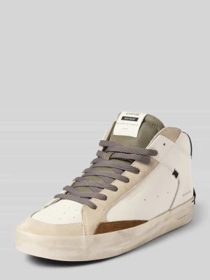 Sneakersy wysokie skórzane ze sznurowaniem Crime London