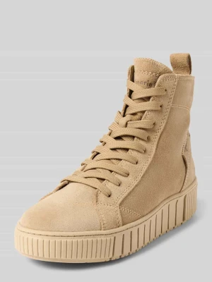 Sneakersy wysokie z naturalnej skóry welurowej tamaris