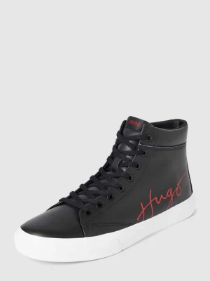 Sneakersy wysokie z obszyciem w kontrastowym kolorze model ‘Dyer’ w kolorze czarnym HUGO