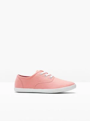 Sneakersy z bawełnianego płótna BonPrix różowy