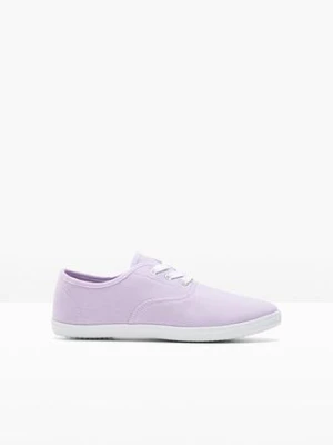 Sneakersy z bawełnianego płótna BonPrix fioletowy
