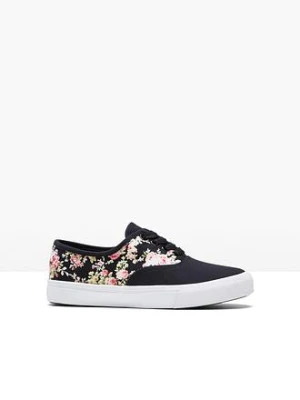 Sneakersy z bawełnianego płótna BonPrix czarny