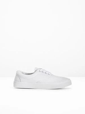 Sneakersy z bawełnianego płótna BonPrix biały