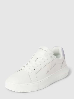 Sneakersy z czystej skóry na podeszwie na platformie z detalami z logo Calvin Klein Jeans