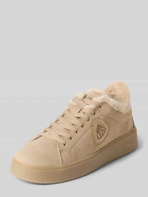 sneakersy z detal z logo Blauer Usa Beżowy