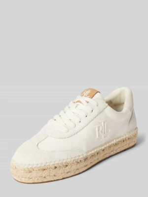 Sneakersy z detalami z logo model ‘LUIZE’ Lauren Ralph Lauren
