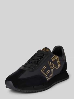 Sneakersy z detalami z logo model ‘VINTAGE’ EA7 Emporio Armani