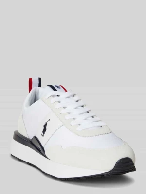 sneakersy z detalami z logo Polo Ralph Lauren Biały