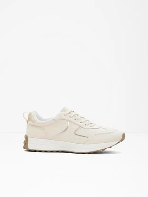 Sneakersy z metalicznymi detalami BonPrix beżowy