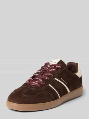Sneakersy z Mieszanka skóry i tkaniny Tamaris Ciemnobrązowy