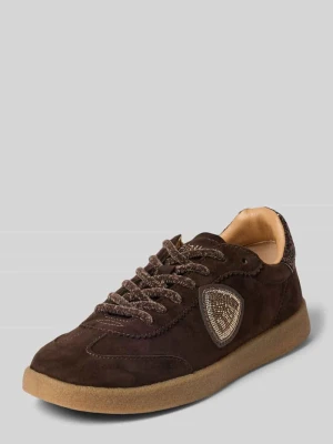 Sneakersy z mieszanka skóry model 'AURORA' Blauer Usa Ciemnobrązowy