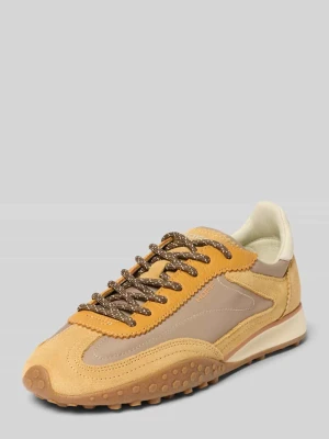 Sneakersy z mieszanka skóry z detal z logo model 'Bridge' HOFF Ciemnożółty