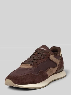Sneakersy z mieszanka skóry z detal z logo model 'City' HOFF Bordowy