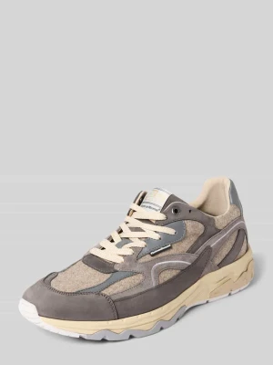Sneakersy z mieszanki skóry i tkaniny model 'De Rezer' Floris Van Bommel Antracytowy