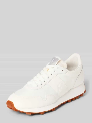 Sneakersy z mieszanki skóry i tkaniny z detalem z logo Polo Ralph Lauren