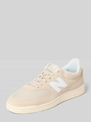 Sneakersy z mieszanki skóry i tkaniny z logo New Balance Piaskowy