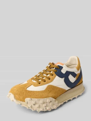 Sneakersy z mieszanki skóry i tkaniny z profilowaną podeszwą Barracuda
