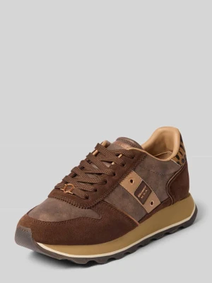 Sneakersy z mieszanki skóry model 'MILLS' Blauer Usa Ciemnobrązowy