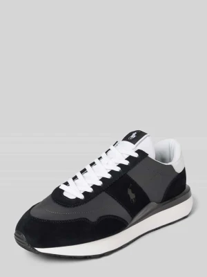Sneakersy z mieszanki skóry model 'TRAIN' Polo Ralph Lauren Czarny