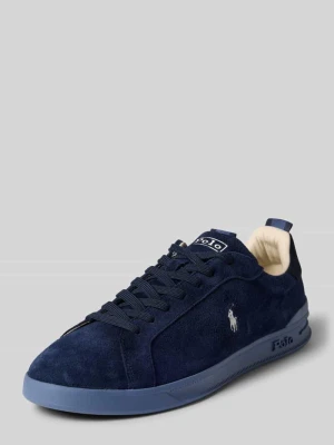 Sneakersy z mieszanki skóry Polo Ralph Lauren Ciemnoniebieski