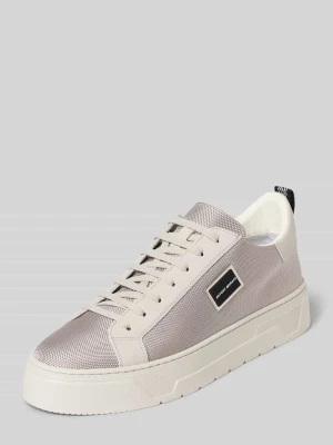 Sneakersy z mieszanki skóry z detalem z logo Antony Morato Jasnoszary