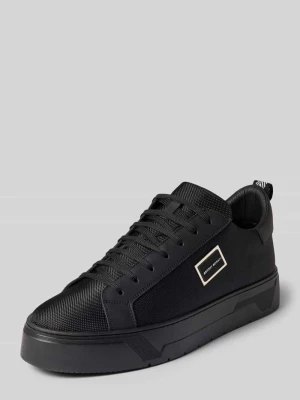 Sneakersy z mieszanki skóry z detalem z logo Antony Morato Czarny