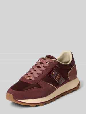 Sneakersy z mieszanki skóry z detalem z logo Blauer Usa Bordowy