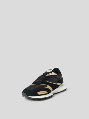 Sneakersy z mieszanki skóry z detalem z logo Ghoud Czarny