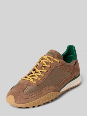 Sneakersy z miksu skóry z detalem z logo Model 'Bridge' HOFF