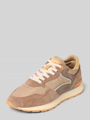 Sneakersy z mieszanki skóry z detalem z logo model 'City' HOFF Purpurowy