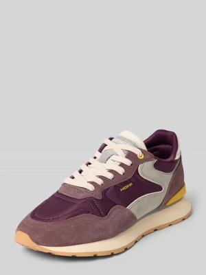 Sneakersy z mieszanki skóry z detalem z logo model 'City' HOFF Purpurowy