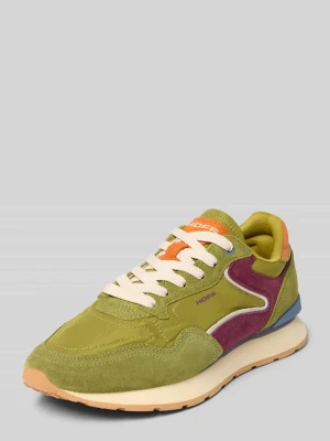 Sneakersy z mieszanki skóry z detalem z logo model 'City' HOFF Zielony