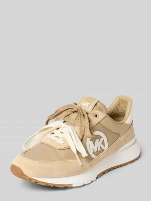 Sneakersy z mieszanki skóry z detalem z logo model 'Nova' Michael Kors Khaki
