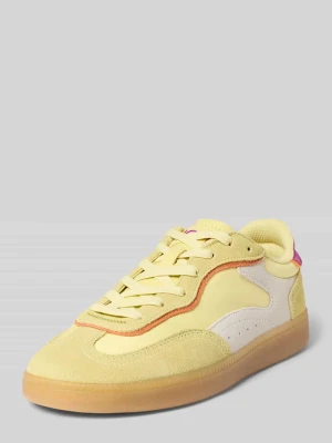 Sneakersy z mieszanki skóry z wyhaftowanym logo model 'PARK MIMOSA' HOFF Żółty