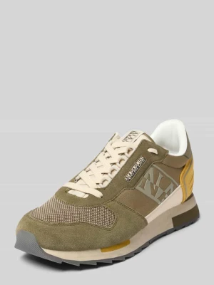 Sneakersy z mieszanki skóry ze sznurowaniem i detalem z logo Napapijri
