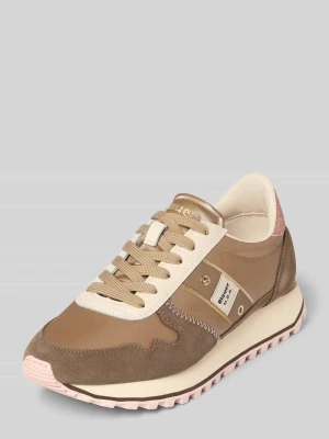 Sneakersy z miksu skóry z naszywką z logo model 'Millen' Blauer USA