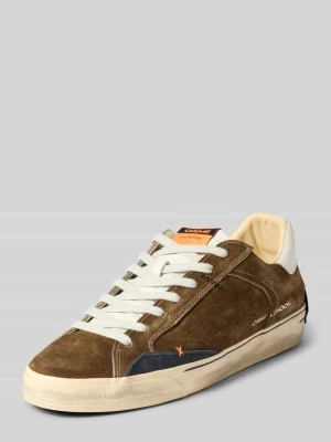 Sneakersy z nadruk z logo Crime London Beżowy