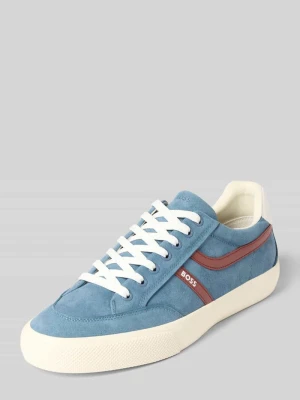 Sneakersy z nadrukiem z logo model 'AIDEN_TENN' Boss Granatowy