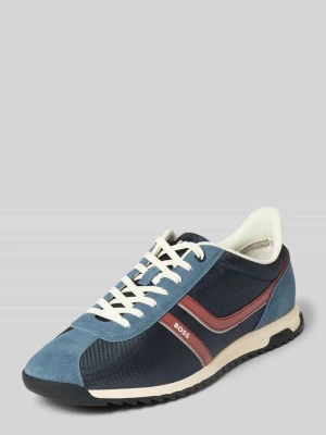 Sneakersy z nadrukiem z logo model 'ZAYN_TENN_BNYMI' Boss Granatowy