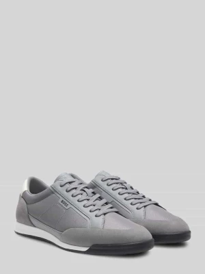 Sneakersy z napisem z logo model 'Nitan_Lowp_sdbnyp' Boss Średnioszary