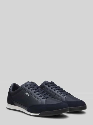 sneakersy z napisem z logo Boss Ciemnoniebieski