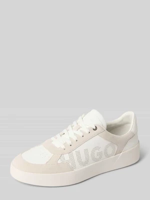 Sneakersy z naturalna skóra obszycie model 'Lyde_tenn_sdpu' Hugo Biały