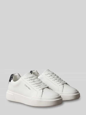 Sneakersy z naturalnej skóry bydlęcej model 'CHUNKY CUPS' Calvin Klein Biały