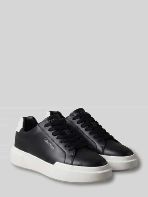 Sneakersy z naturalnej skóry bydlęcej model 'CHUNKY CUPS' Calvin Klein Czarny