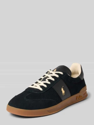 Sneakersy z naturalnej skóry model 'HRT AERA PP' Polo Ralph Lauren Czarny